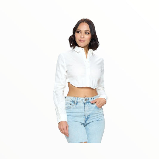 Sexy Long Sleeve Poplin Top